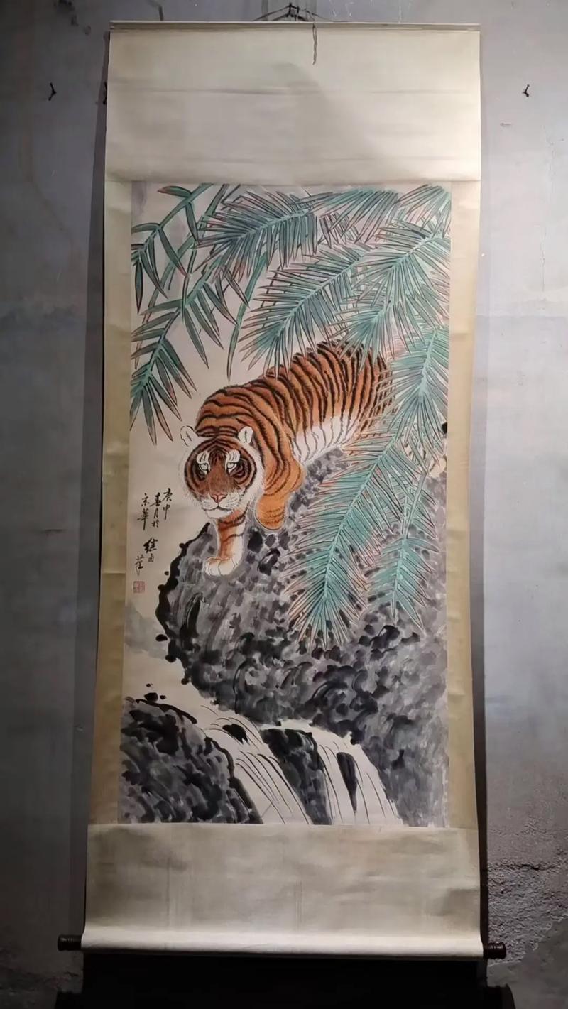 一件流传百年的乡野奇珍 清代刘继卤款手绘老虎立轴画的发现与探寻